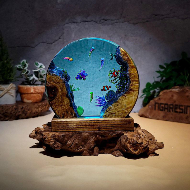 Aquarium & Marine Museum Ums - Ocean Aquarium Organism Resin Table Light