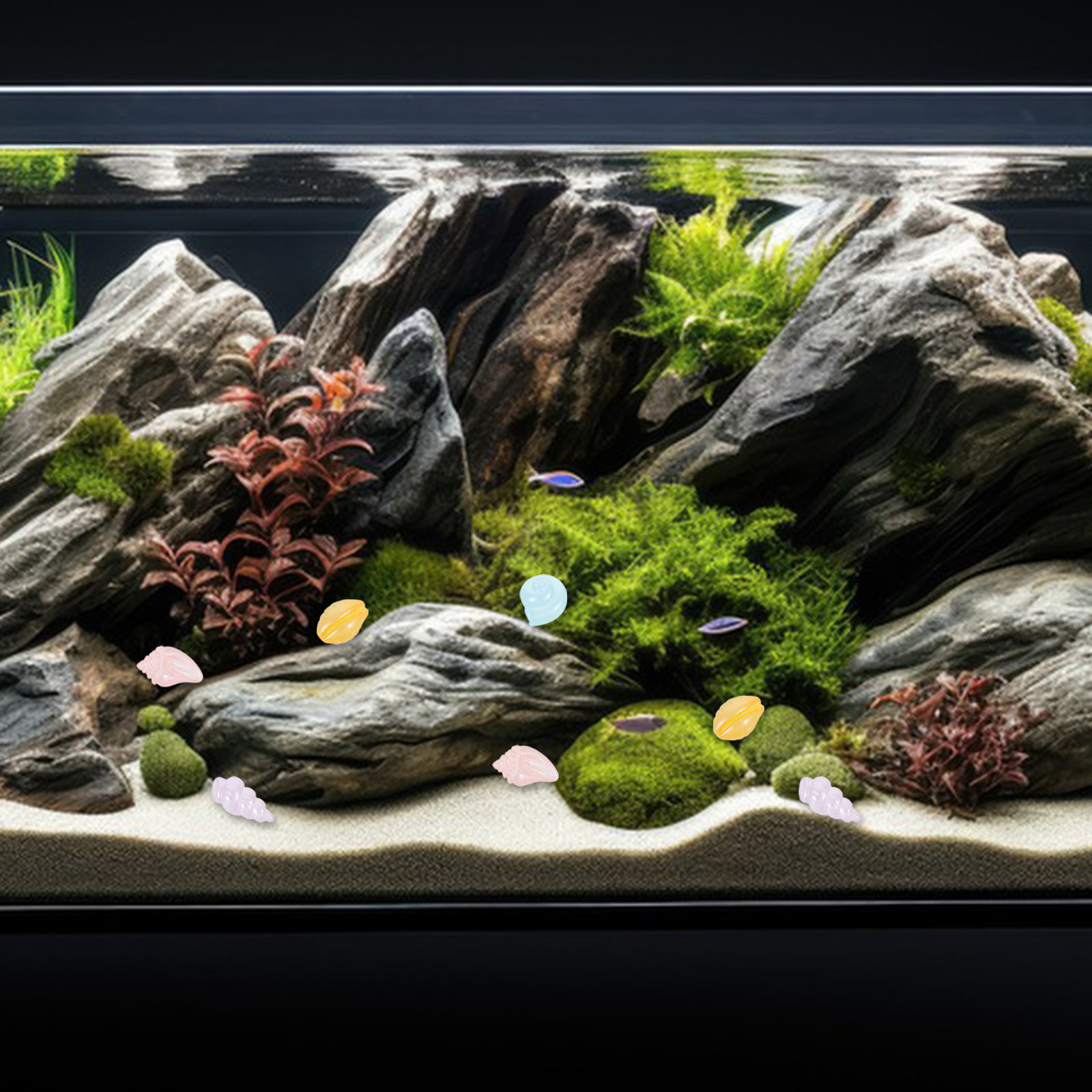 20Pcs Resin Ocean Animal Minia - Aquarium Marine Color ulasan dan harga