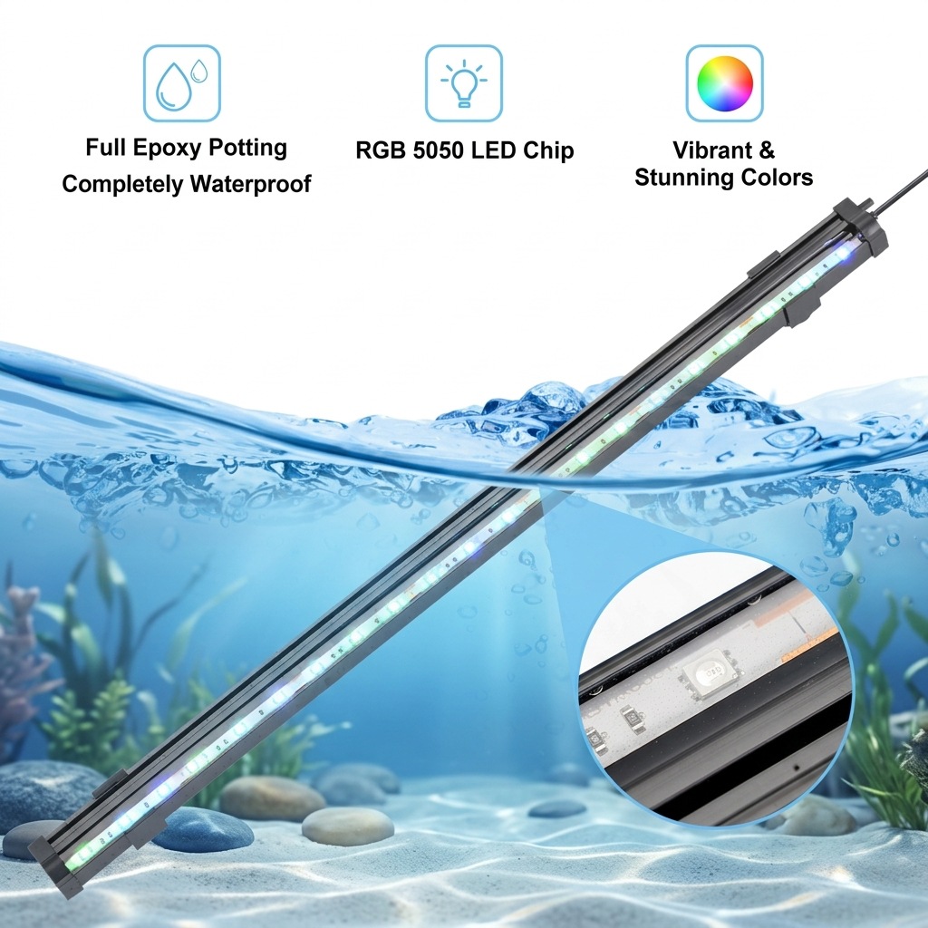 USB LED Aquarium Air Bubble Li - Marine Aquarium Lamp ulasan dan harga